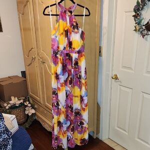 Presley Skye Floral Maxi Dress - Purple, Yellow, White